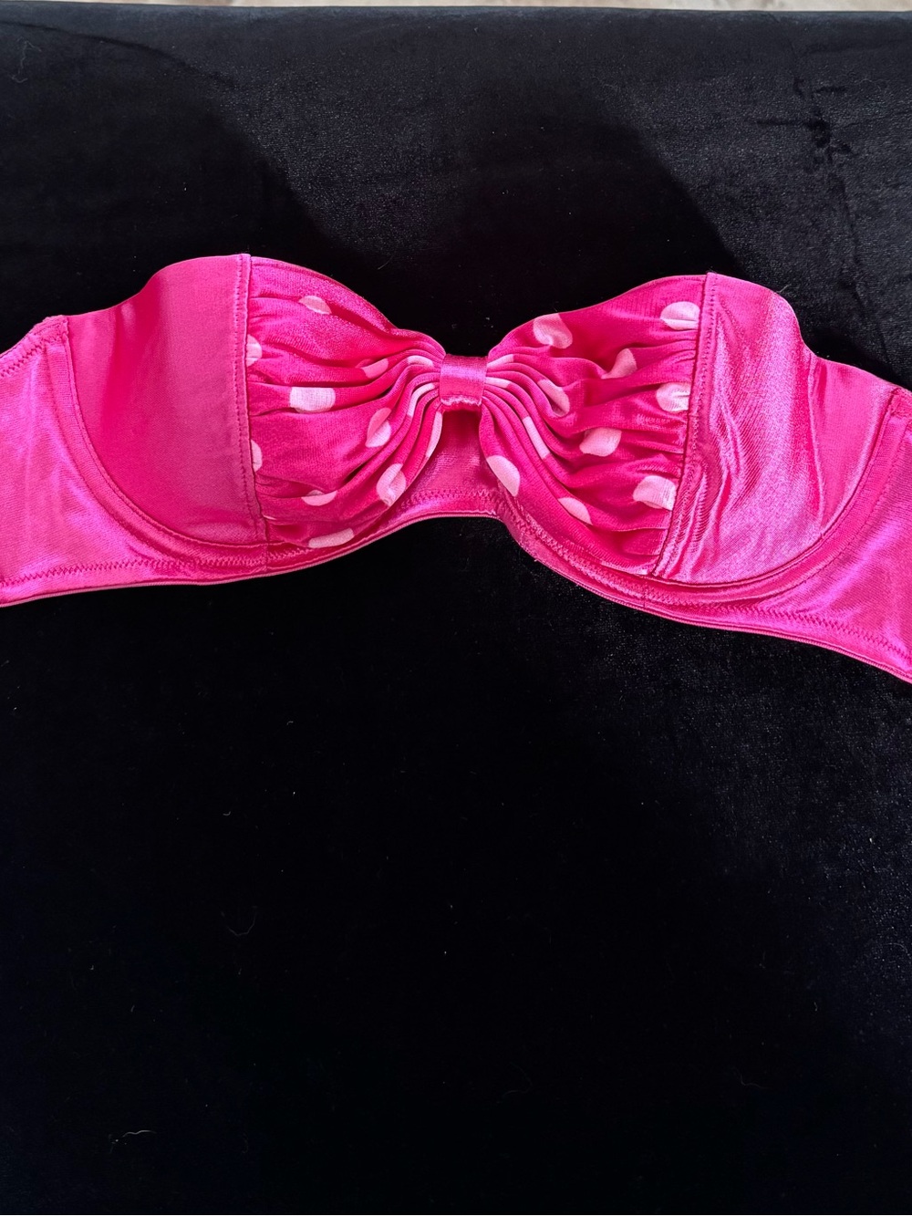 Victoria's Secret Hot Pink Polka Dot Strapless Bandeau Bra